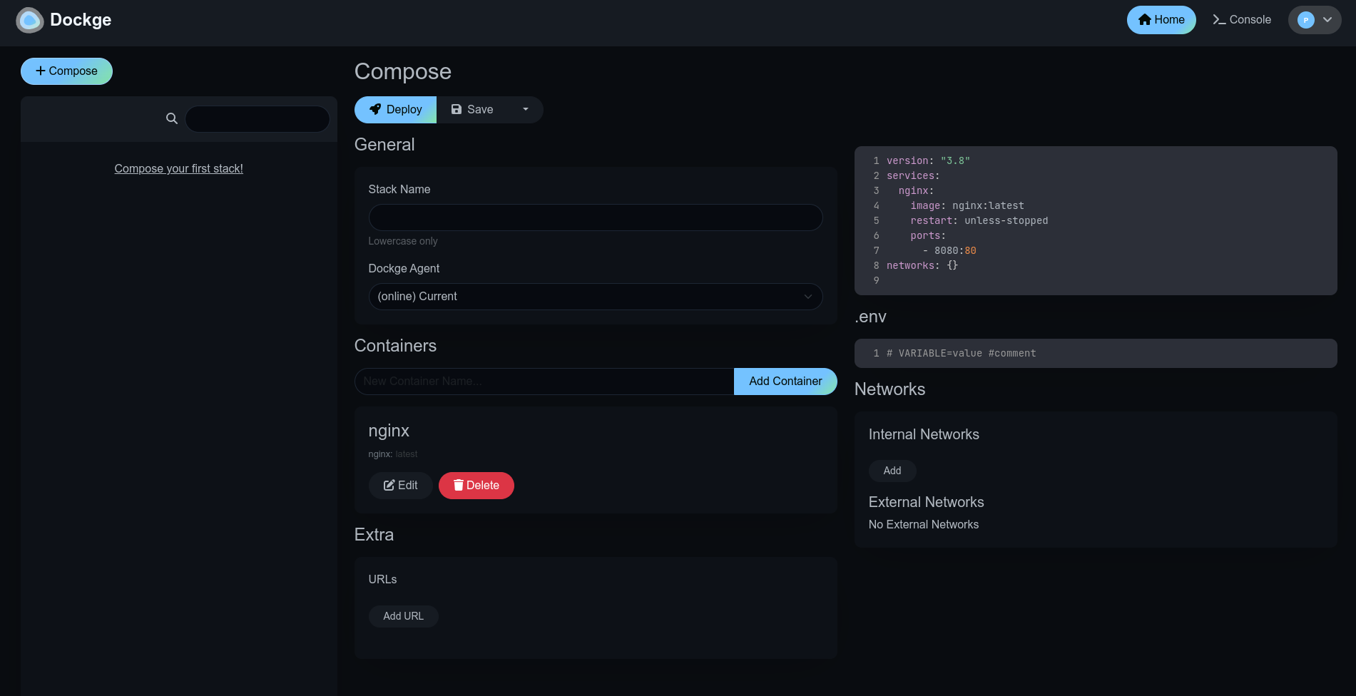 Install Docker and Dockge