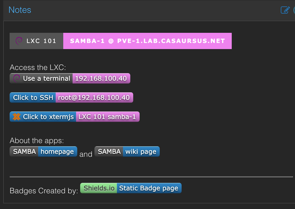Local SAMBA using a LXC